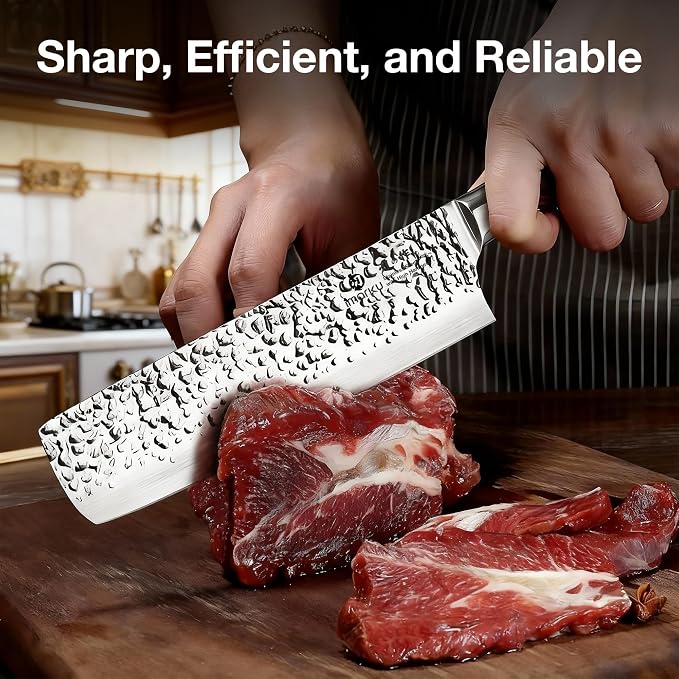 imarku Nakiri Knife, 7 Inch High Carbon Stainless Steel Japanese Chef Knife - Image 8