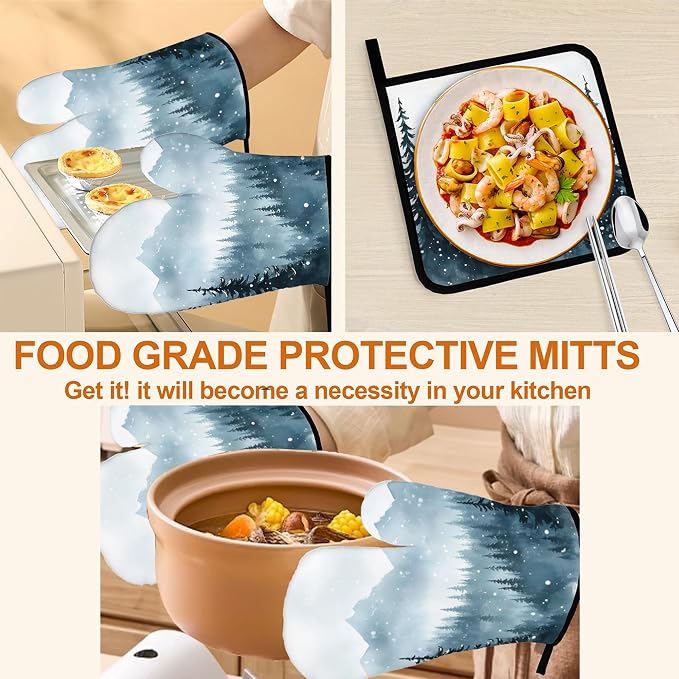 Winter Forest Oven Mitts and Heat Resistant Pads - Image 5