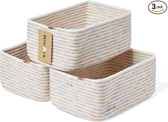 MiniArk Small Storage Baskets for Organizing | Closet Organizer Bins | Shelf by MiniArkStorageBasketsHome