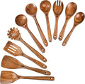 Wooden Spoons for Cooking, Comfortable Grip Wooden Utensil Set for Nonstick by Unknown