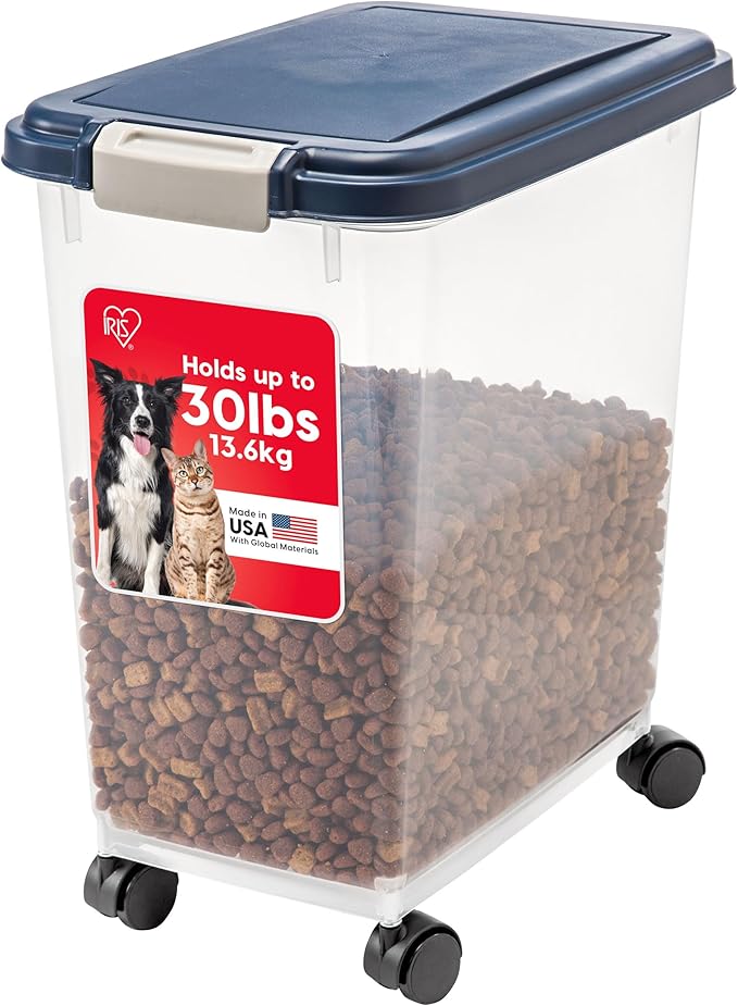 IRIS USA Airtight Dog Food Storage Container, Attachable Wheels, by IRISUSA