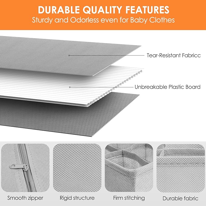 Criusia 12 Pack Sock Underwear Drawer Organizer Dividers, 116 Cells Fabric - Image 4