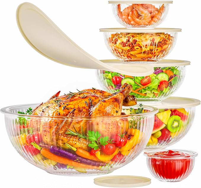 Jelife Glass Mixing Bowls with Lids Sets by OrderNowfromJelife