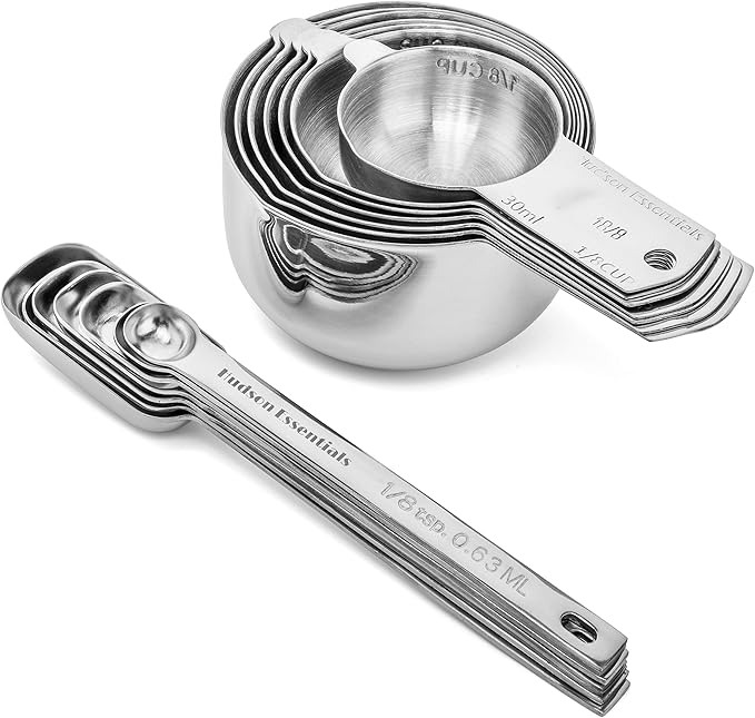 Hudson Essentials Stainless Steel Measuring Cups and Spoons Set - Image 4