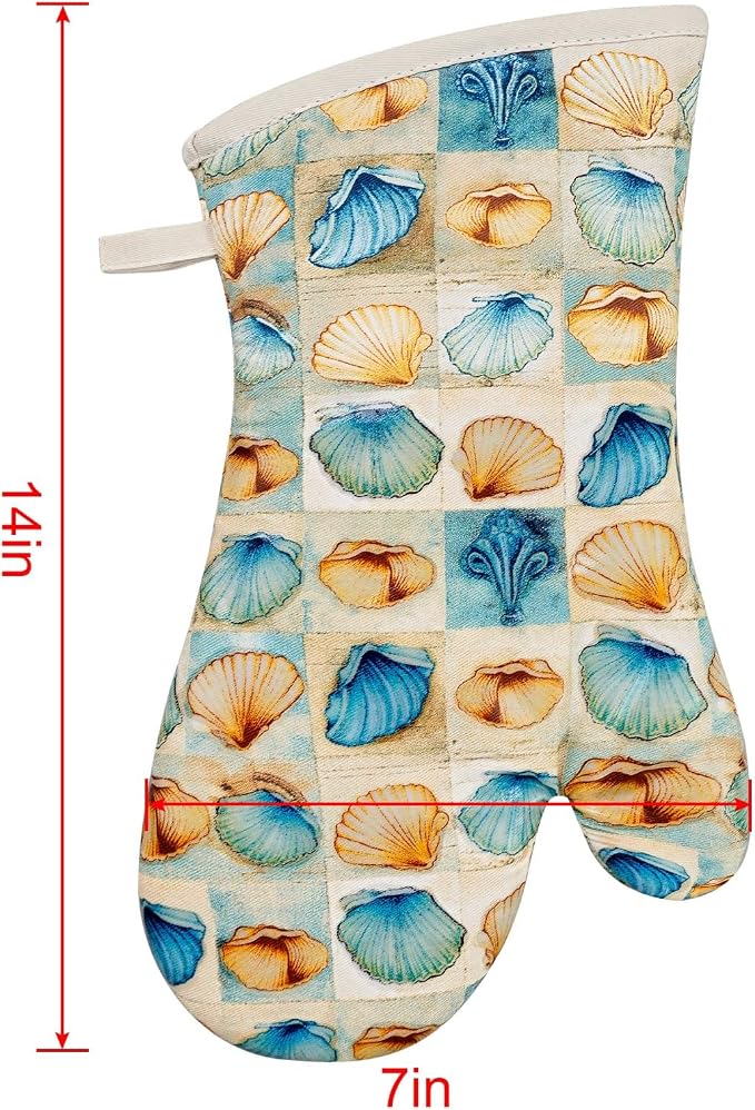 Oven Mitts Gloves 1 Pair Heat Resistant 480 ℉ Non Slip Clear Silicone Printed - Image 2