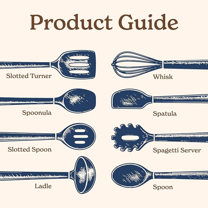 Country Kitchen Non Stick Silicone Utensil Set - Image 3