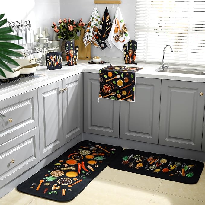Fourluoo 10 Pcs Farmhouse Kitchen Decor and Accessories Set 4 Kitchen Towels 2 - Image 6