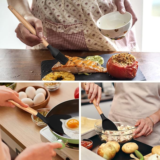 Kitchen Utensils Set of 12, E-far Silicone Cooking Utensils - Image 6