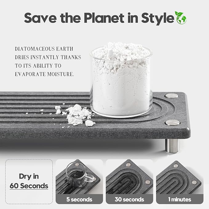 Razborci Water Absorbing Stone Sink Caddy Kitchen Sink Organizer Tray, - Image 4