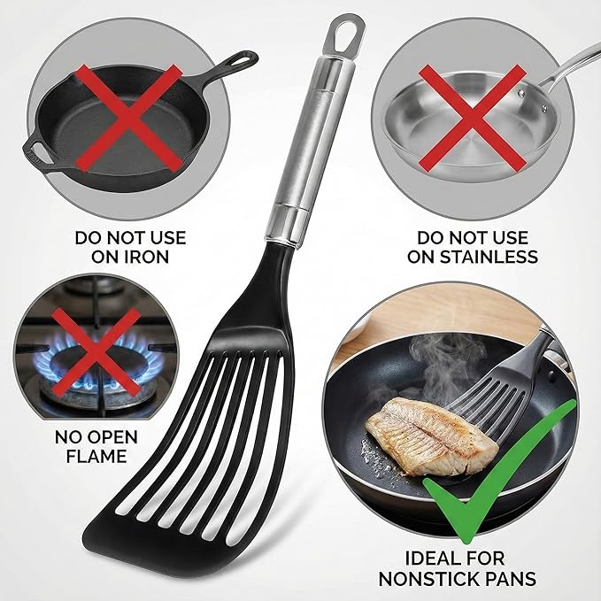 KSENDALO Fish Spatula for Nonstick Pans 2-Pack - Image 6