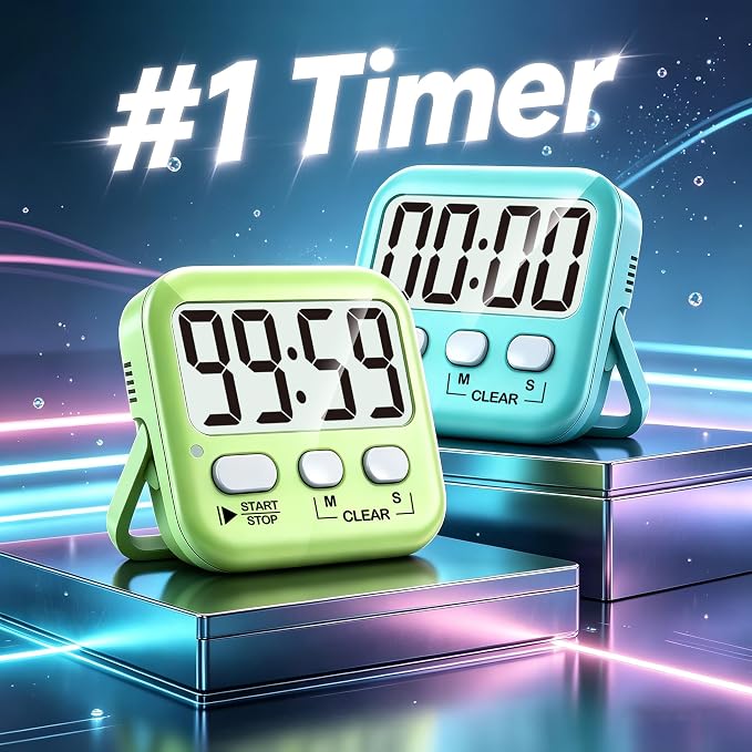 Antonki 2 Pack Digital Timer for Kids, Magnetic Countdown Kitchen Timers for - Image 2