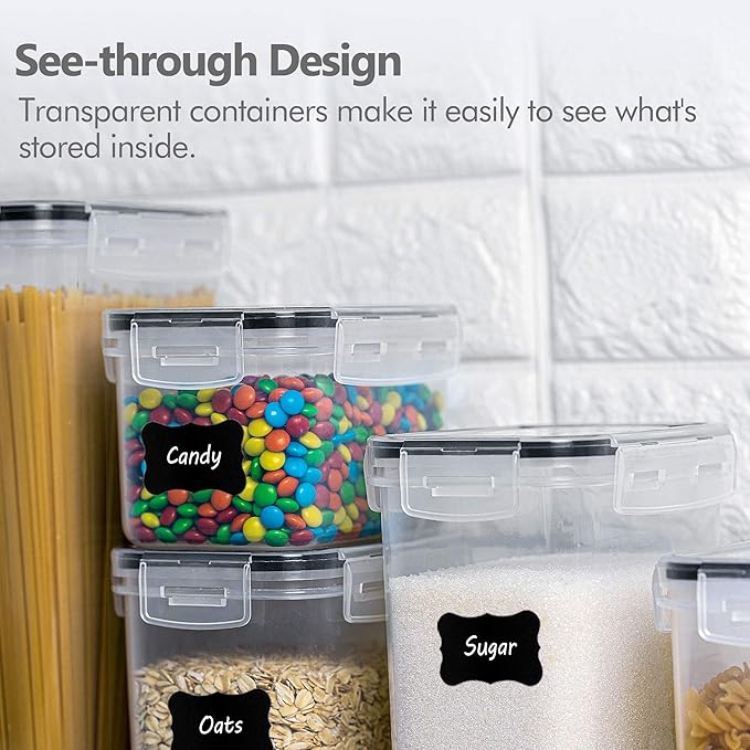 CHEFSTORY Airtight Food Storage Containers Set, Sugar and Cereal, Plastic Dry - Image 8