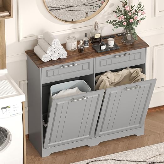 Double 10 Gallon Tilt Out Trash Can Cabinet - Image 7