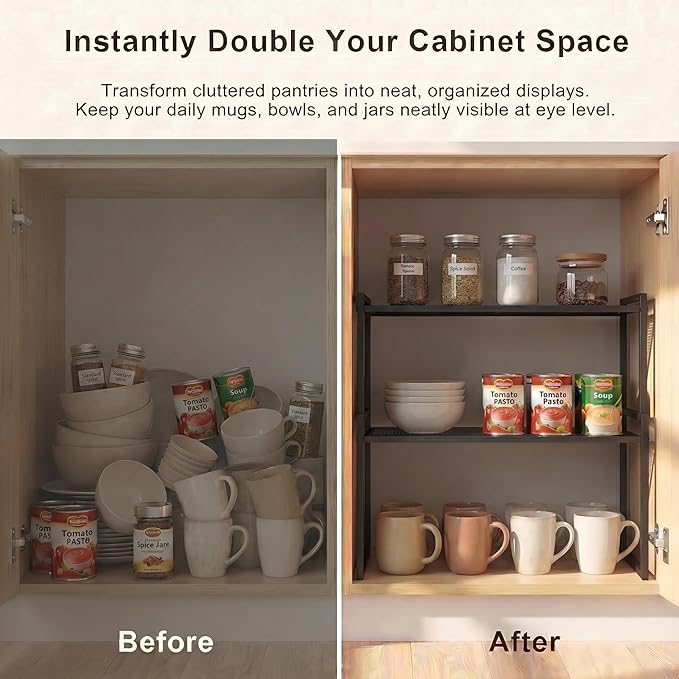 Set of 2 Cabinet Organizers 12.6''W 44 LBS Load Capacity Heavy Duty Kitchen - Image 4