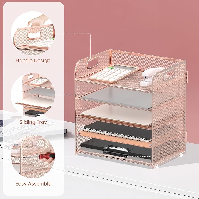 Supeasy 5 Trays Paper Organizer Letter Tray - Image 3