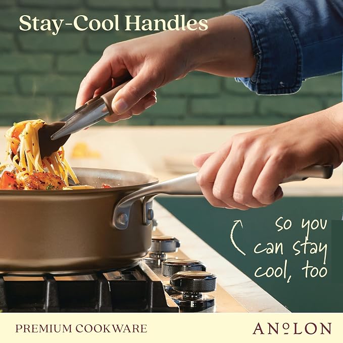 Anolon Ascend Hard Anodized Nonstick Cookware/Pots and Pans Set - Image 6