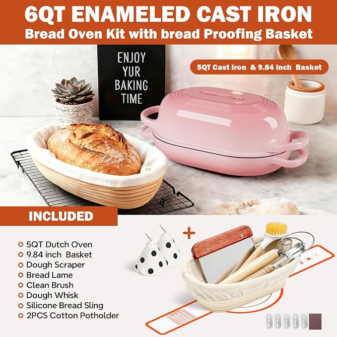 Enameled Cast Iron Sourdough Bread Oven, Dutch Oven - Image 4