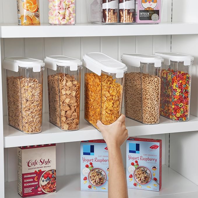 Vtopmart Cereal Containers Set, Plastic Organizer Dispenser - Image 5
