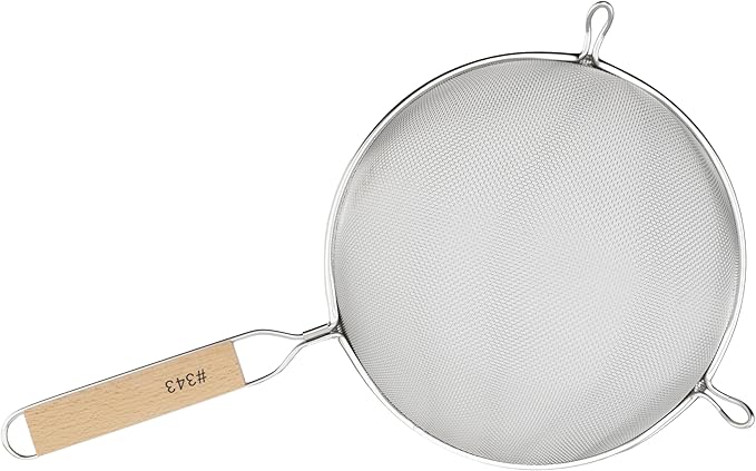 Winco Strainer with Single Fine Mesh, 8-Inch Diameter, Stainless Steel - Image 3