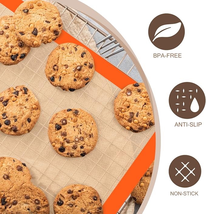 Silicone Baking Mat Set, Reusable Baking Mat, Food Safe Silicone Mats - Image 3