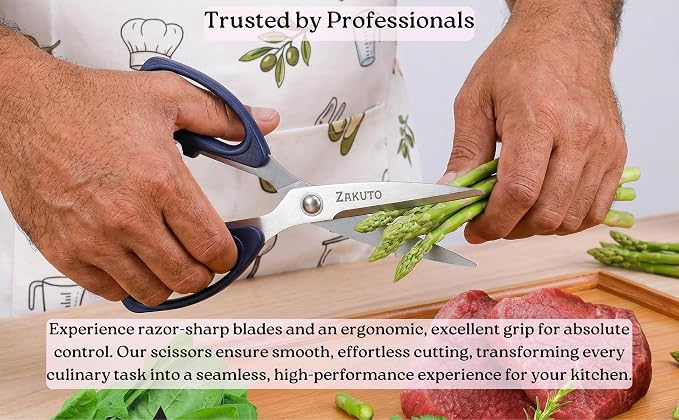 Kitchen Shears 2 Pack – Heavy Duty Stainless Steel Food Scissors - Image 3