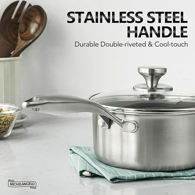 MICHELANGELO 3 Quart Saucepan - Image 5