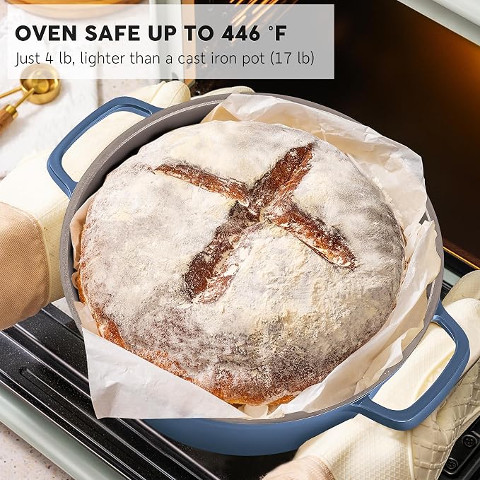 Large Dutch Oven Pot with Lid-7.5QT Cast Aluminum Oven Pot with Two Handles - Image 5