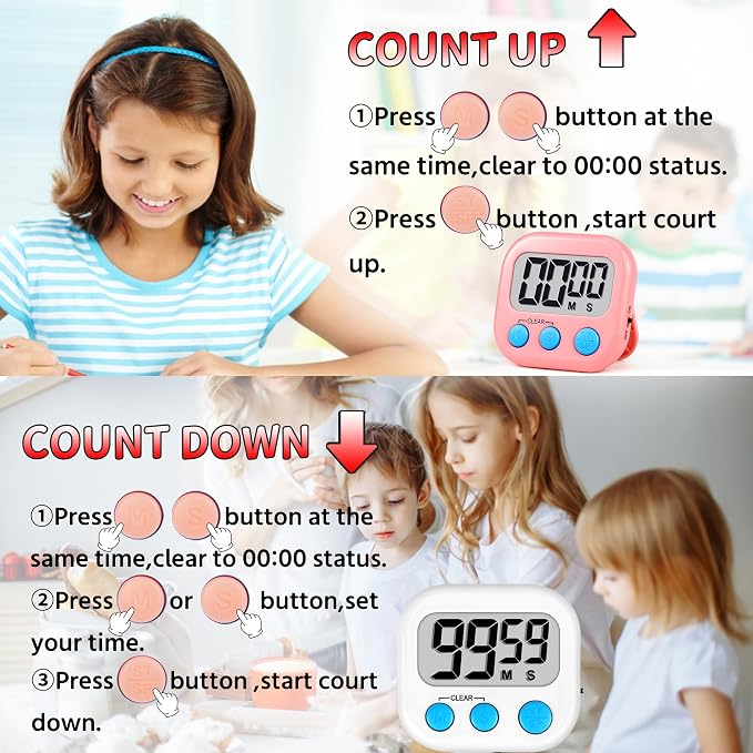 Timer for Kids Teachers Supplies Digital Kitchen Timers for Cooking Large - Image 7