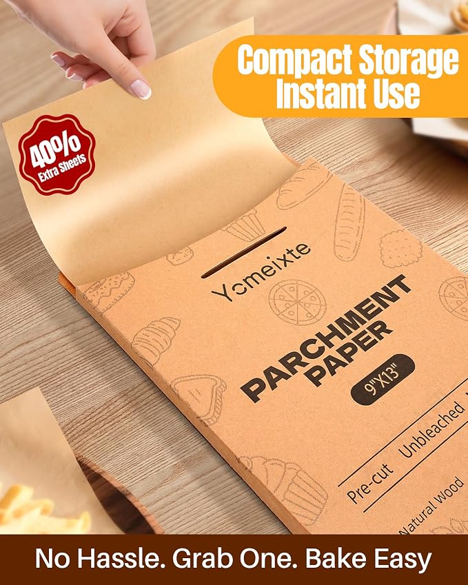 280 Parchment Paper Sheets 9x13"| Precut Unbleached Baking Paper - Image 2