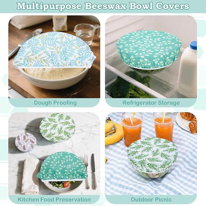 5-Size Reusable Beeswax Bowl Covers - Image 5