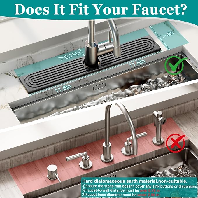 Stone Faucet Mat for Kitchen Sink - Image 2