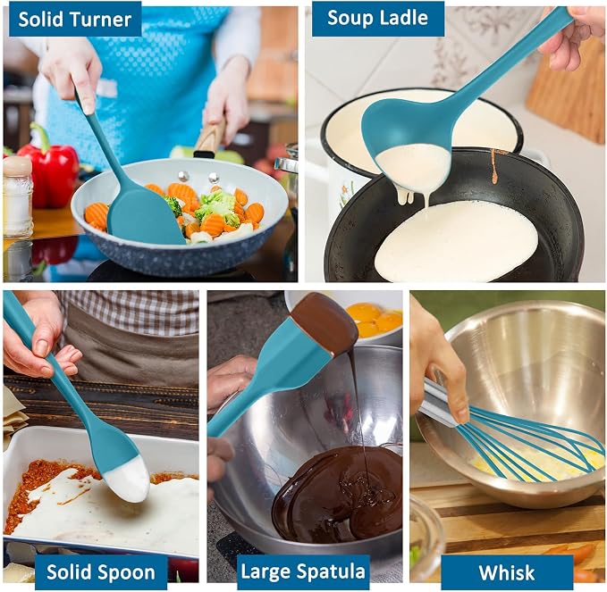 Silicone Cooking Utensils Set of 10, Kitchen Utensils Set - Image 6