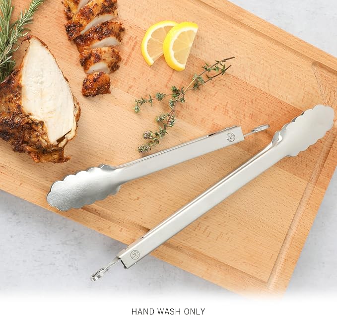 Martha Stewart Richburn 2-Piece Stainless Steel Tongs Set – 12-Inch and 9-Inch - Image 3