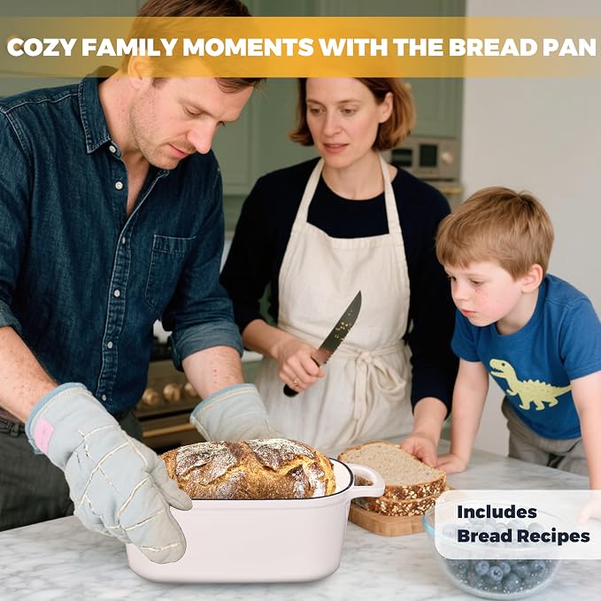 4.6 Quart Dutch Oven for Sourdough Bread Baking, Combo Oval Enameled Cast Iron - Image 9