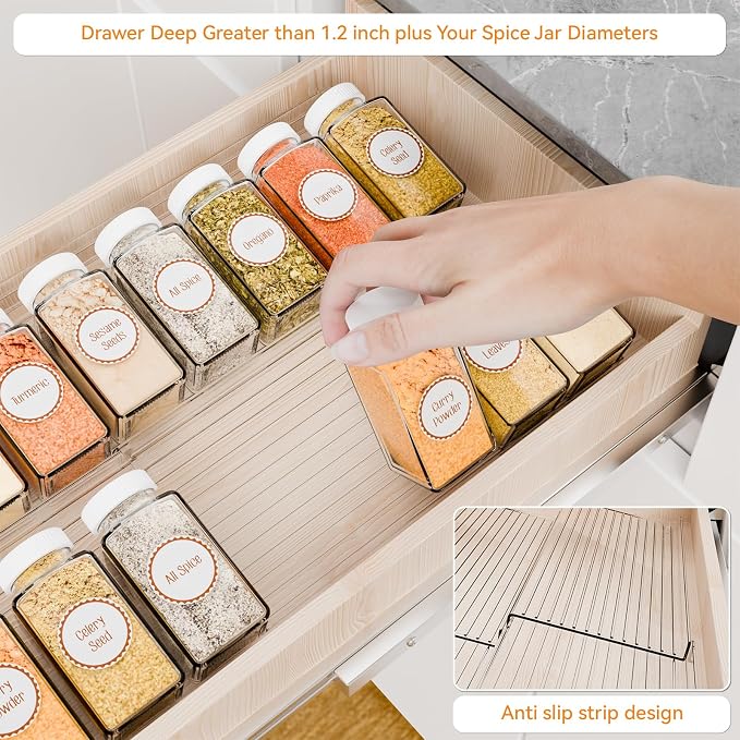Yieach 8 Pack Adjustable Narrow Spice Rack - Image 7