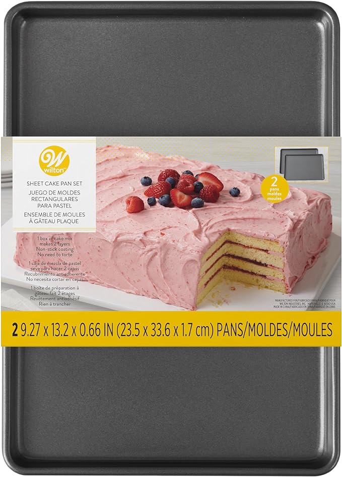 Wilton Easy Layers Sheet Cake Pan, Rectangle Sheet Pan, 2-Piece Baking Sheets by Wilton