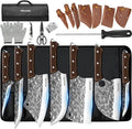 MDHAND Butcher Knife Set, Heavy Duty Meat Cleaver, Fillet Knives, Meat Cutting by MDHAND