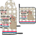 Funny Dog Oven Mitts and Pot Holders Sets of 3 Heat Resistant Hot Pads Cute by Unknown