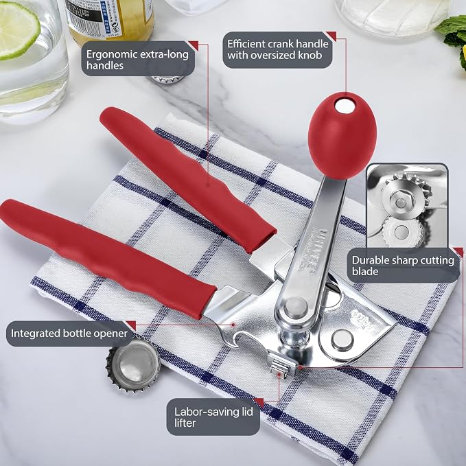 Commercial Can Opener, UHIYEE Hand Crank Can Opener Manual Heavy Duty - Image 2