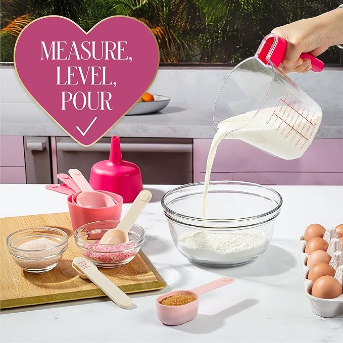 Paris Hilton 9-Piece Measuring Set, Durable Plastic Measuring Cups and Spoons - Image 3