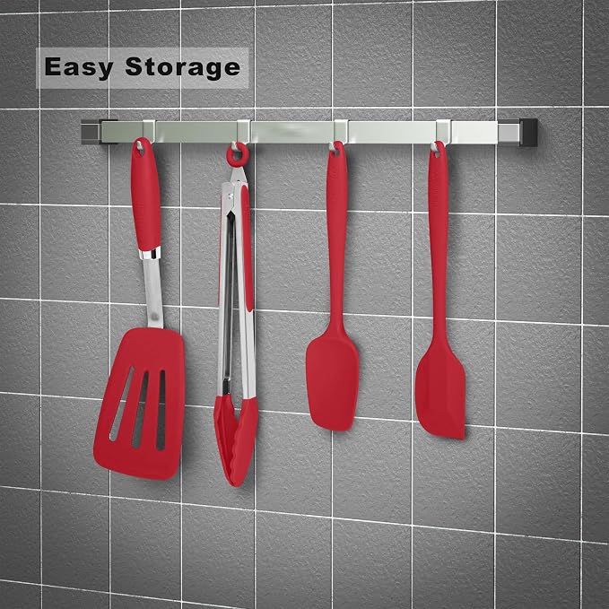 Silicone Spatulas Set Turners Tongs Cooking Utensils Set High Heat Resistant - Image 4