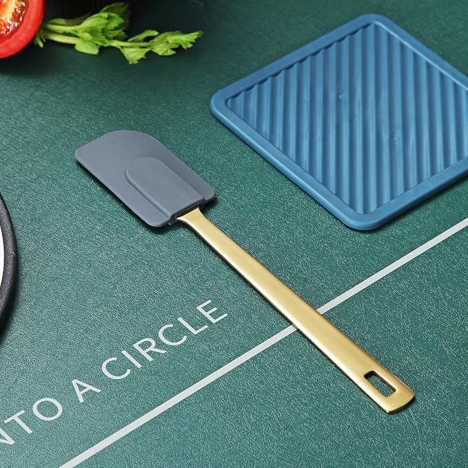 Gold Silicone Spatulas, Berglander Flexible Scrapers Baking Mixing Tool - Image 2