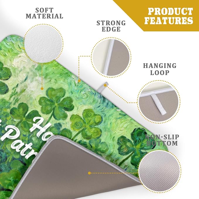 St Patricks Day Lucky Clover Dish Drying Mat - Image 4
