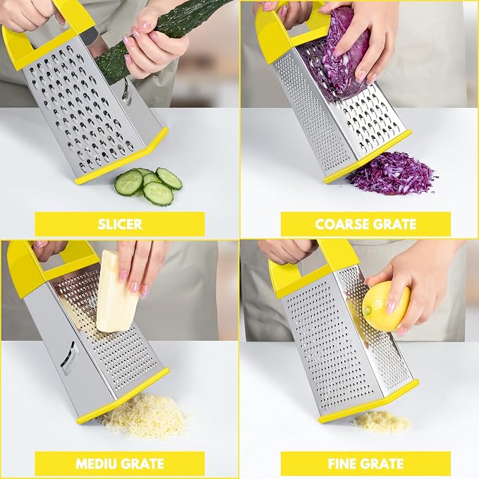 Urbanstrive Cheese Grater With Container, Professional Cheese Grater with Handle - Image 3