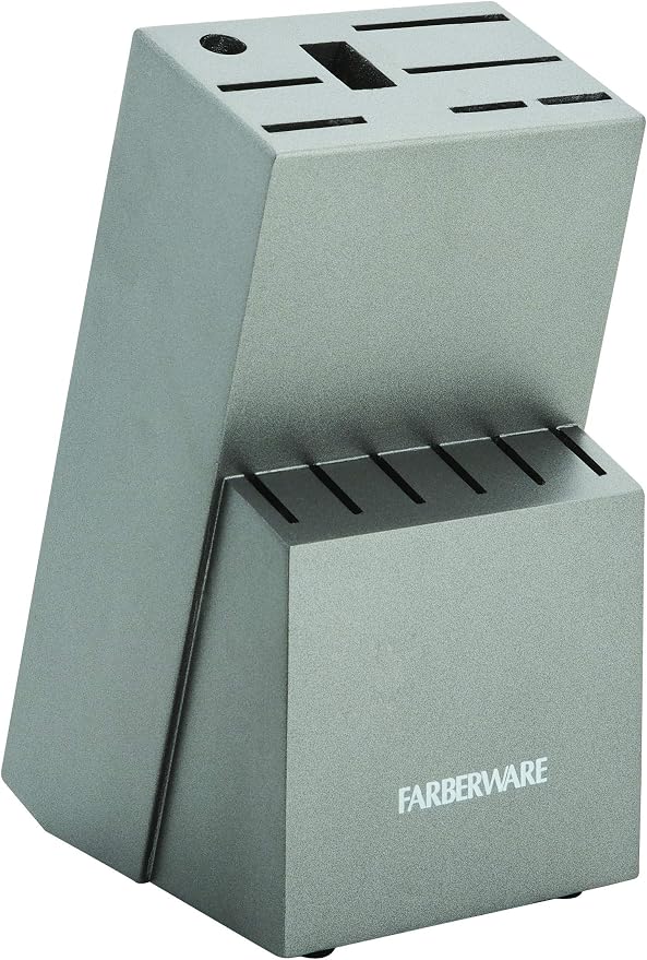 Farberware 15-Piece Stamped Stainless Steel Knife Block Set, High-Carbon - Image 2