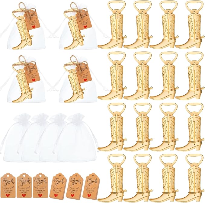 Meanplan 99 Pcs Cowboy Boot Bottle Opener Set Cowgirl Western Derby Wedding by Meanplan