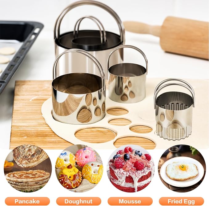 Pastry Cutter, Biscuit Cutter, Dough Scraper, Bread Lame, Stainless Steel - Image 5