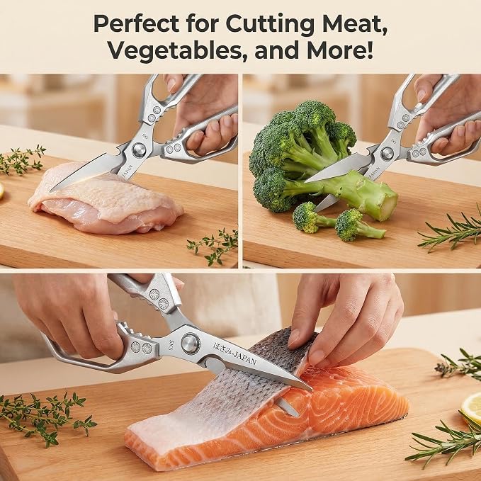 2 heavy-duty food scissors, premium ultra sharp Japanese stainless steel - Image 6