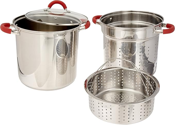 EXCELSTEEL 12 Qt Multifunction Stainless Steel Pasta Cooker - Image 2