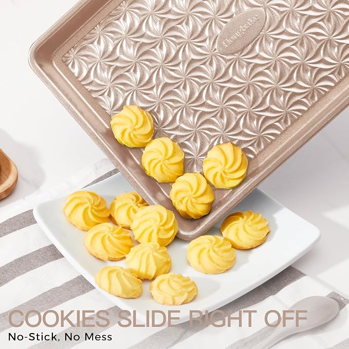 HONGBAKE Nonstick Baking Sheet Pan Set of 3, Cookie Sheets - Image 2